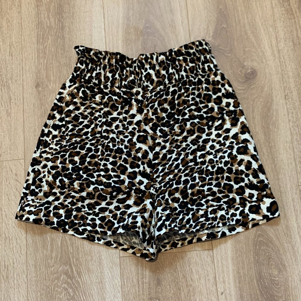 High-Waisted Animal Print Shorts